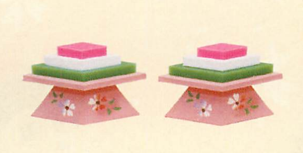 【ご紹介します！安心の日本製！パステルカラーの雛小道具！】ピンク塗りひしもち
