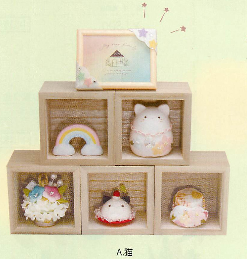 【新登場！安心の日本製！可愛らしい箱段祭壇セットです！】箱段祭壇セット（2種）A.猫