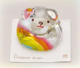 【新登場！心優しいメモリアル・エンディンググッズ！ペット用】クリスタル 虹の雫いぬ（たれ耳）