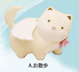 【新登場！日本製！心優しいメモリアル・エンディンググッズ！】一緒によりそう天使の猫（3種）Ａ.お散歩