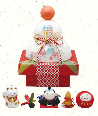 【ご紹介します！安心の日本製！彩り豊かなちぎり和紙のお正月飾り　ちぎり和紙　彩　五福鏡もち】