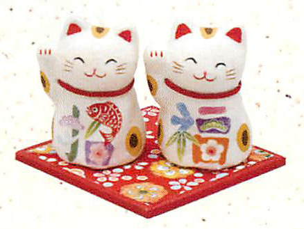 【ご紹介します！安心の日本製！彩り豊かなちぎり和紙のお正月飾り　ちぎり和紙　彩　招福招き猫（ミニ）】