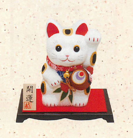 【ご紹介します！安心の日本製！ほっこり可愛い福を招く縁起物！　福呼び招き猫(小槌)】