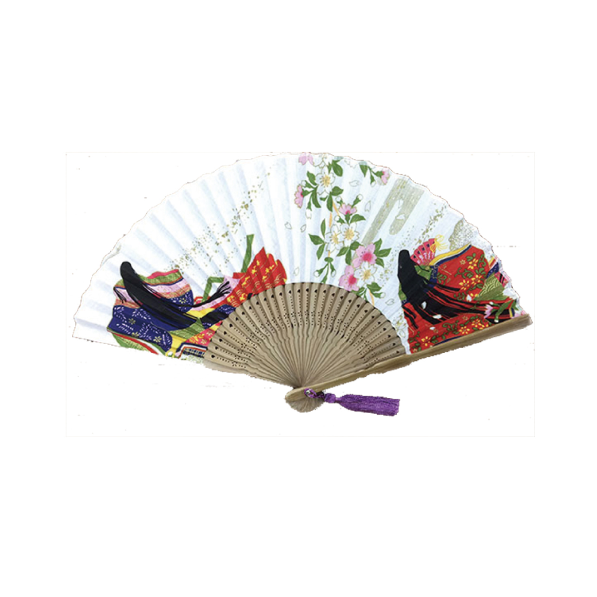 【ご紹介します！日本の夏に！品のある華やかな柄！ 十二単扇子】白