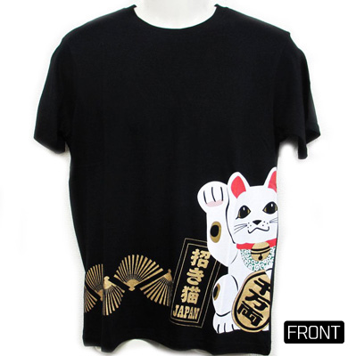 【ご紹介します！海外土産好適品！　JAPONESQUE オリジナル日本Ｔシャツ】招き猫　黒