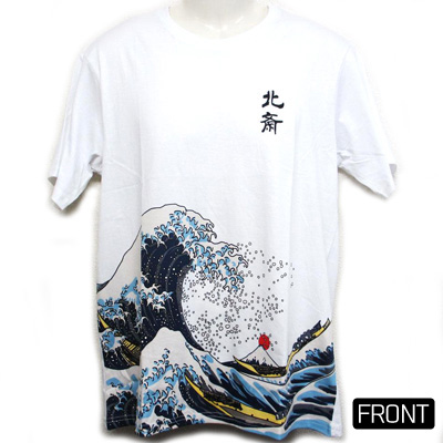 【ご紹介します！海外土産好適品！　JAPONESQUE オリジナル日本Ｔシャツ】北斎　白