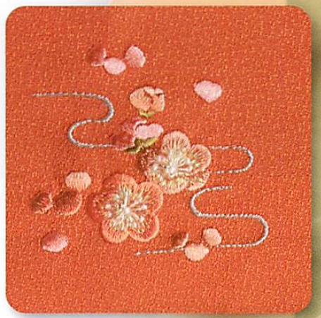 【日本製】ふろしき ポリエステル一越刺繍ラメ入り／オレンジ