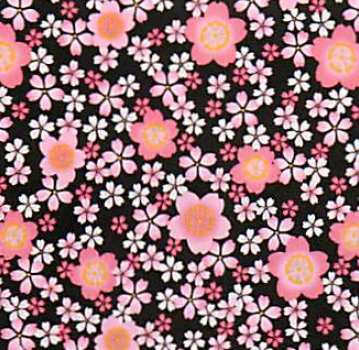 【日本製】大判こぶろしき 桜ちらし／黒 【風呂敷】