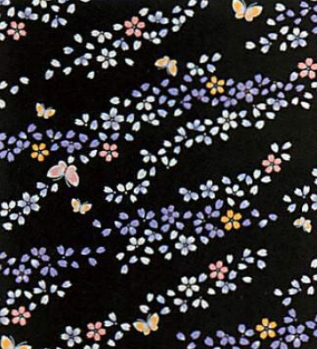【日本製】大判こぶろしき 蝶桜／黒 【風呂敷】