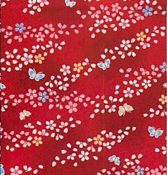 【日本製】大判こぶろしき 蝶桜／赤 【風呂敷】