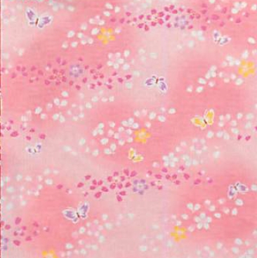 【日本製】大判こぶろしき 蝶桜／ピンク 【風呂敷】