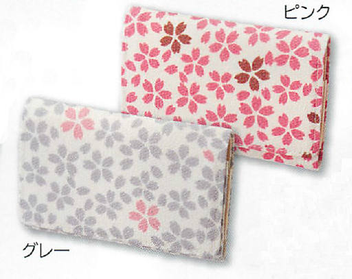 【新登場！安心の日本製！桜の模様が華やか！ちりめんシリーズ　名刺入れ】ピンク/ブルー