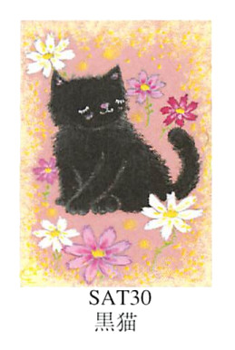 【ご紹介します！ほんわりあたたかい作風の絵描きサリーのリミテッドエディション額装】黒猫