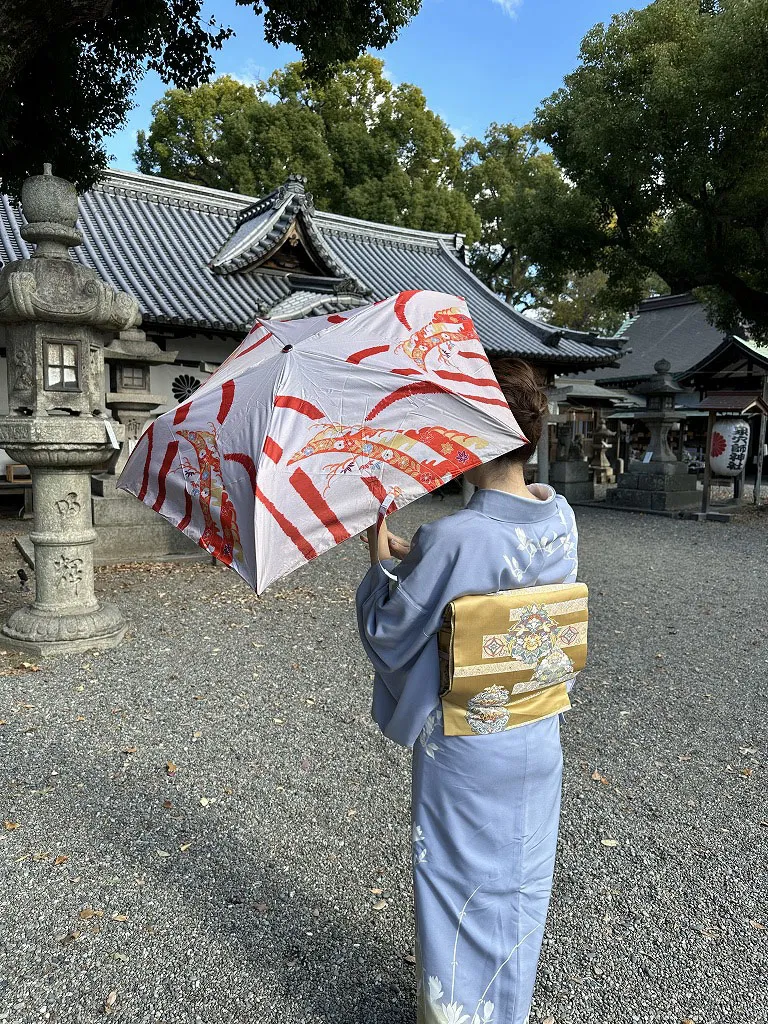 【新登場！日本製！和柄の傘！元大関KONISHIKIセレクト SUM●＋】波笹梅紅葉 着物柄 晴雨兼用傘