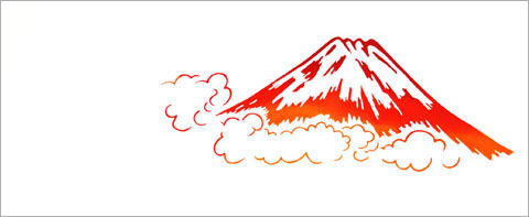 【ご紹介します！安心の日本製！江戸の粋！梨園染 注染手拭い】〈白地手ぬぐい〉数量限定・富士山(赤富士)