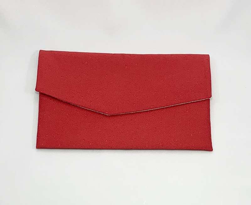 【ご紹介します！安心の日本製！正絹100％×日本の伝統美！】京染マスクケース 濃紅