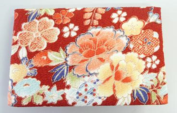 【ご紹介します！安心の日本製！和KOMONO 小紋工房 花柄が華やかな！二つ折りパスケース】花ちらし　赤