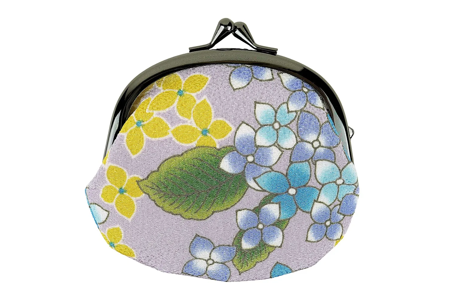 【新登場！日本製！和KOMONO 小紋工房　可愛い！3.3寸しずく型がま口財布】紫陽花　紫