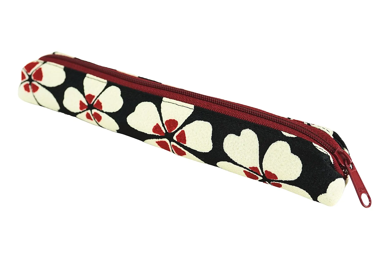 【新登場！日本製！和KOMONO 小紋工房　お洒落な文具！スリムペンケース】モダン桜　黒