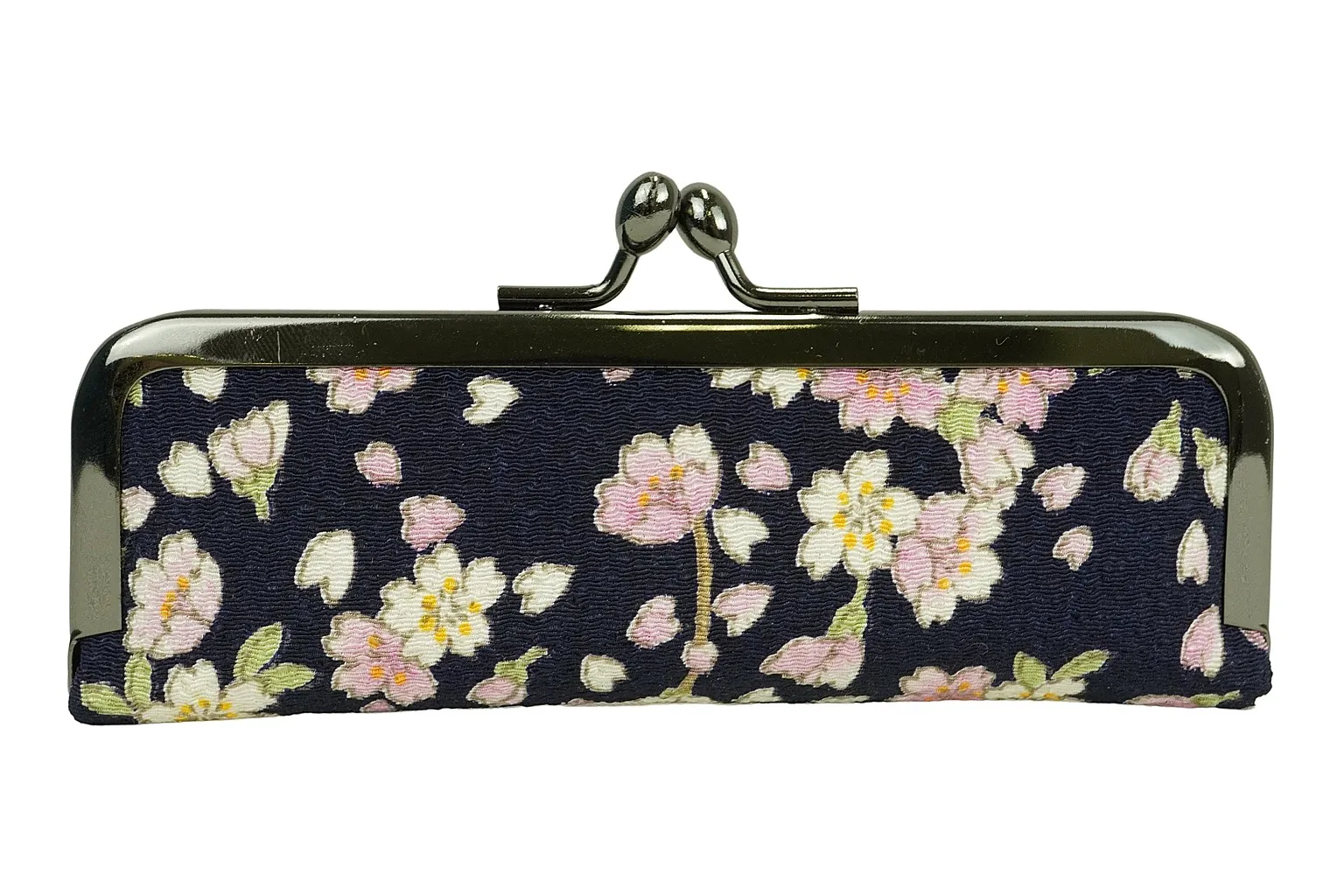 【新登場！日本製！和KOMONO 小紋工房　お洒落！がま口印鑑ケース】桜　紺