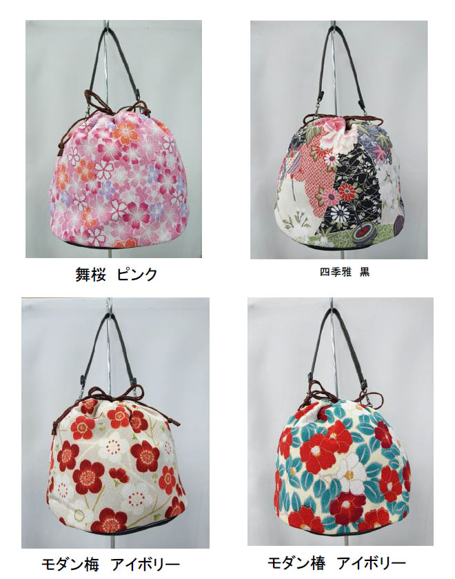 新登場！安心の日本製！和KOMONO 小紋工房 花柄が華やかな！2way巾着バッグ】 和雑貨卸問屋