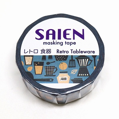 【新登場！安心の日本製！SAIEN 和紙 マスキングテープ オリジナルシリーズ！】レトロ　食器