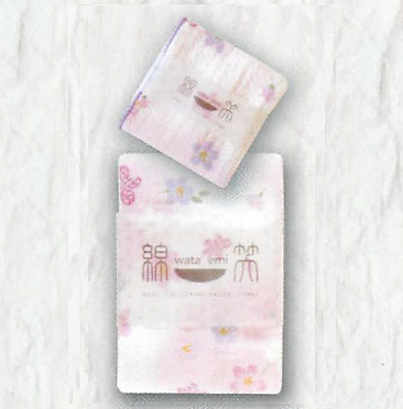 【新登場！日本製のかわいい和柄の二重ガーゼ　綿笑シリーズ！フェイスタオル&ハンカチ】桜絞り