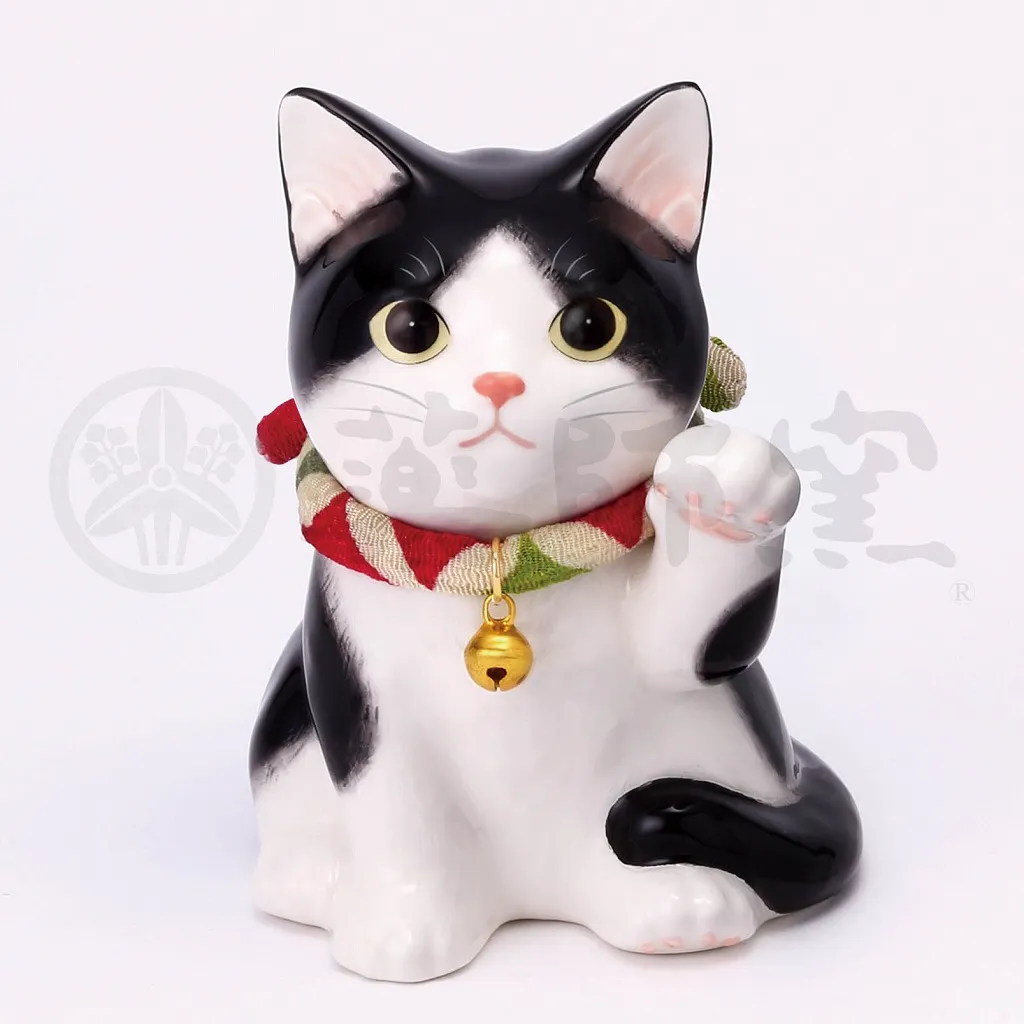 【新発売！やきものの街、瀬戸市発祥のブランド！薬師窯！】うちの招き猫(ぶち･子猫)