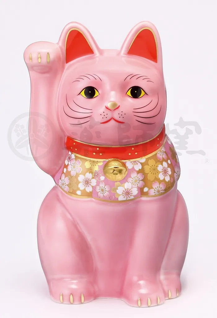 【新発売！やきものの街、瀬戸市発祥のブランド！薬師窯！】桜づくし招き猫(桃･大)