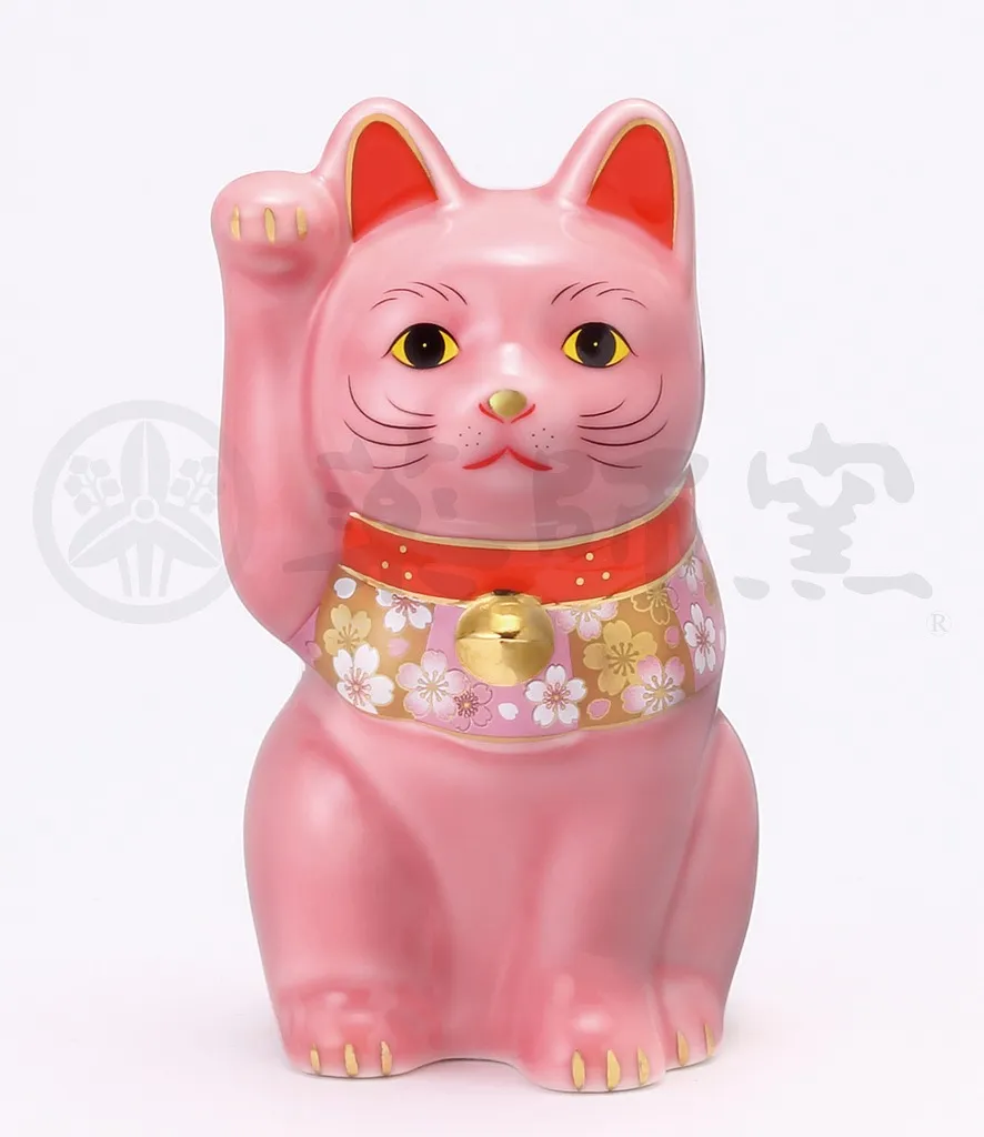 【新発売！やきものの街、瀬戸市発祥のブランド！薬師窯！】桜づくし招き猫(桃･小)