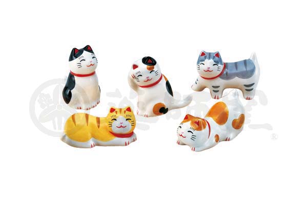 【新登場！やきものの街、瀬戸市発祥のブランド！薬師窯！】横丁猫箸置きセット