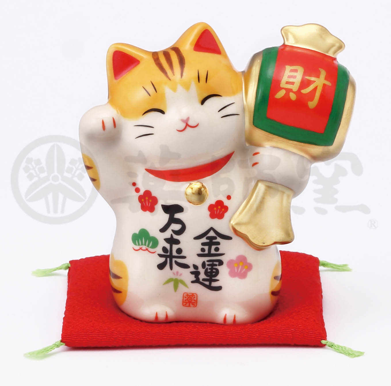 【ご紹介します！日本製！やきものの街、瀬戸市発祥のブランド！薬師窯！】金運万来招き猫(槌持ち)