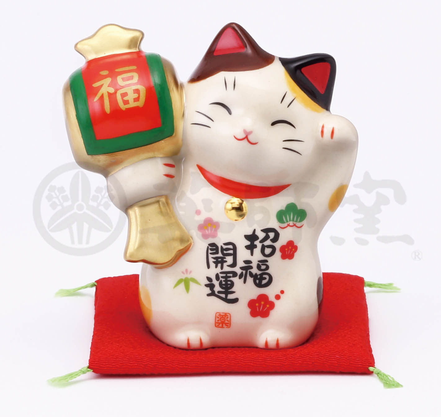 【ご紹介します！日本製！やきものの街、瀬戸市発祥のブランド！薬師窯！】招福開運招き猫(槌持ち)