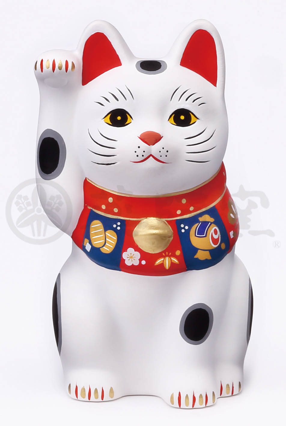 【ご紹介します！日本製！やきものの街、瀬戸市発祥のブランド！薬師窯！】福づくし招き猫(白・小)