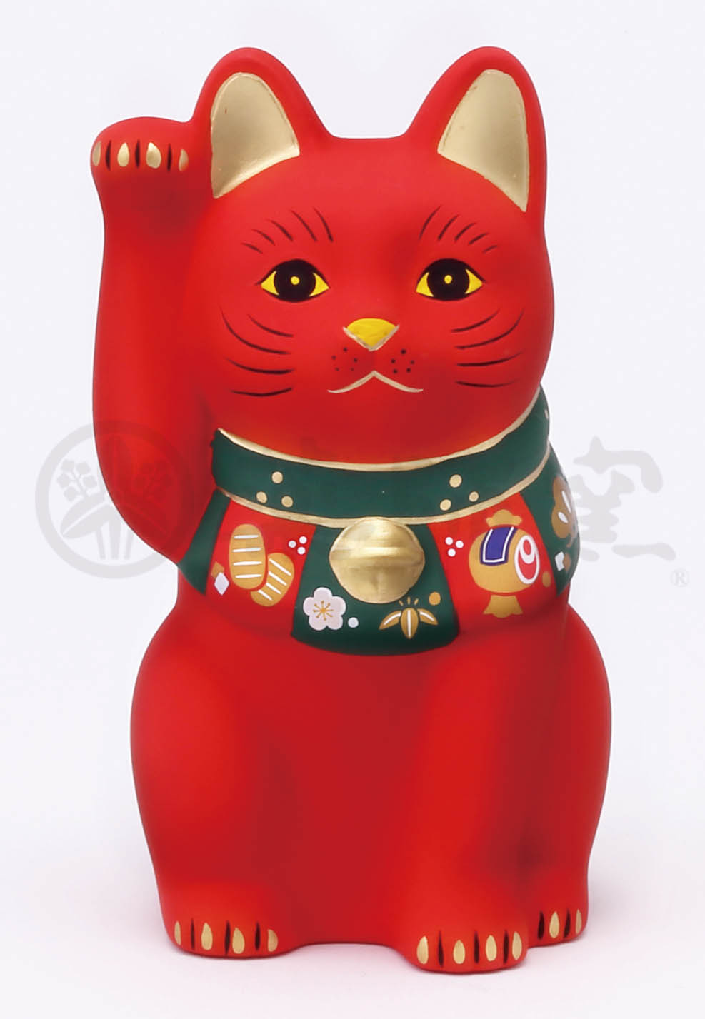 【ご紹介します！日本製！やきものの街、瀬戸市発祥のブランド！薬師窯！】福づくし招き猫(赤・小)