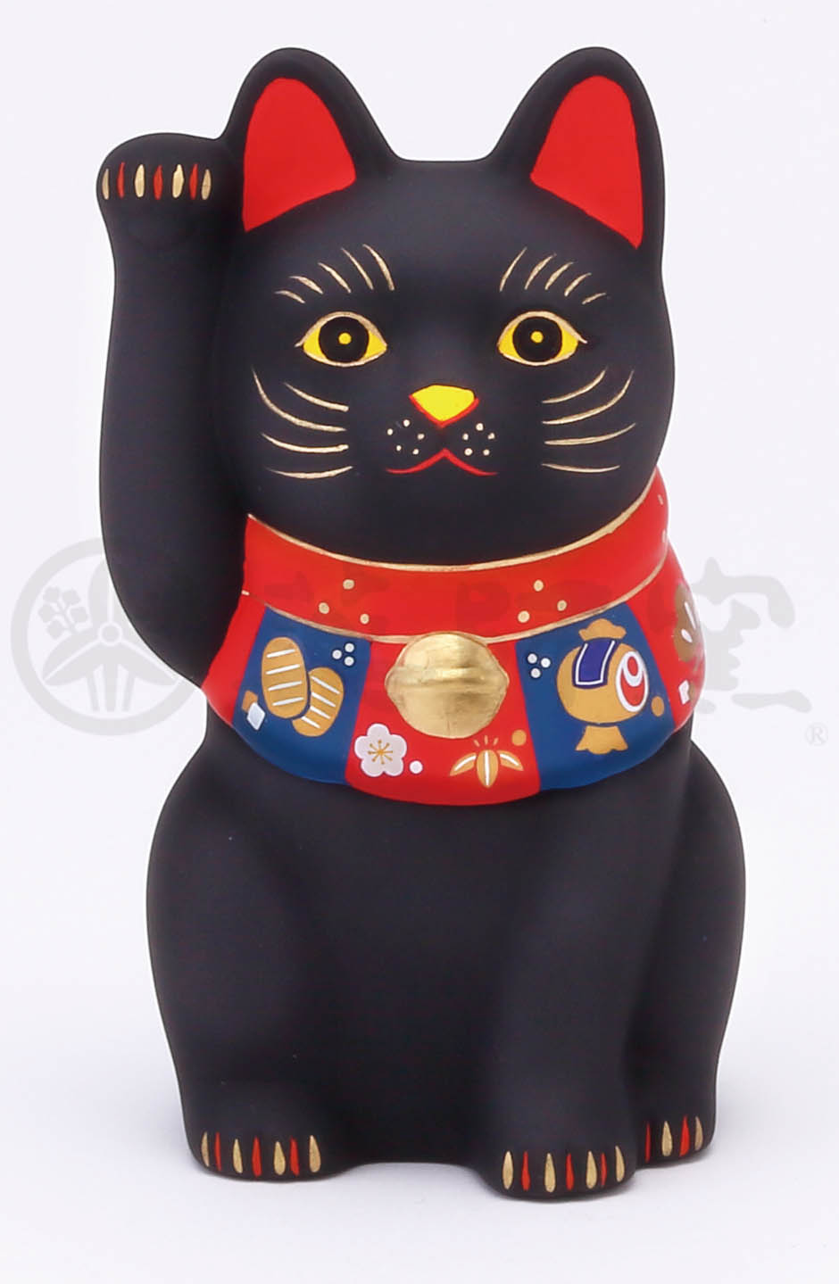 【ご紹介します！日本製！やきものの街、瀬戸市発祥のブランド！薬師窯！】福づくし招き猫(黒・小)