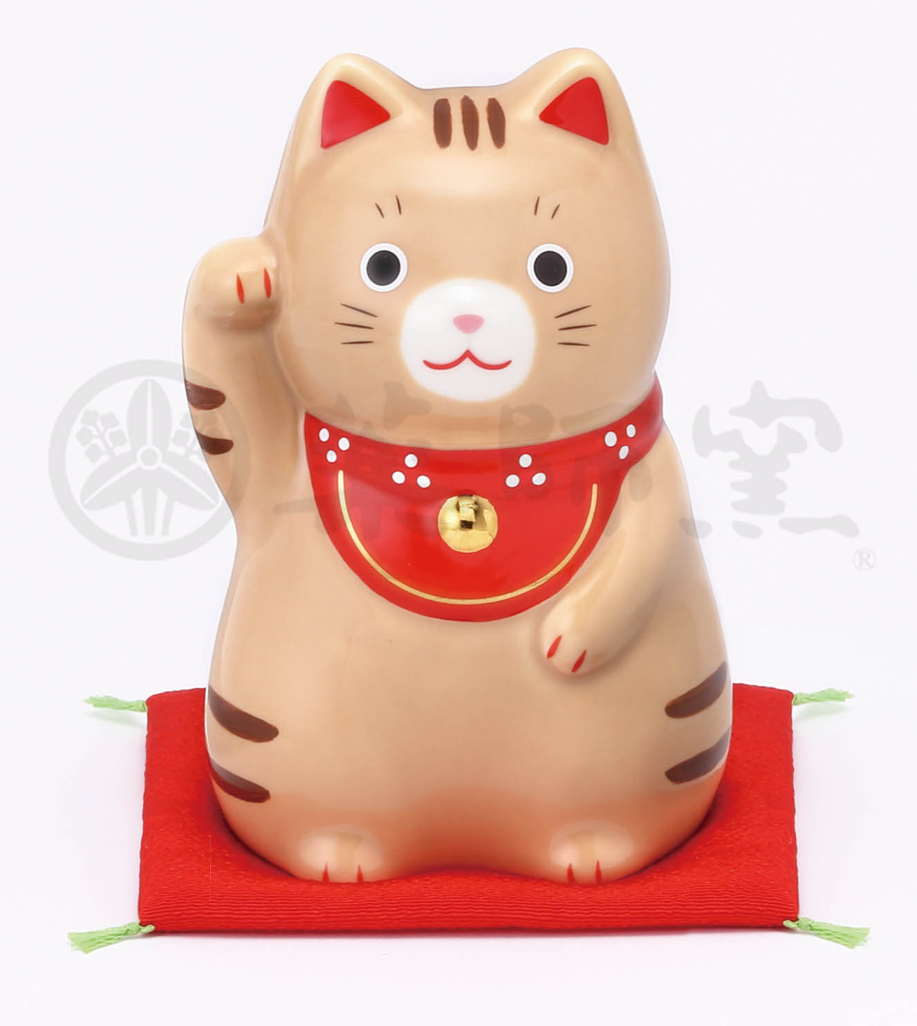 【ご紹介します！日本製！やきものの街、瀬戸市発祥のブランド！薬師窯！】福おいで招き猫(茶とら・大)