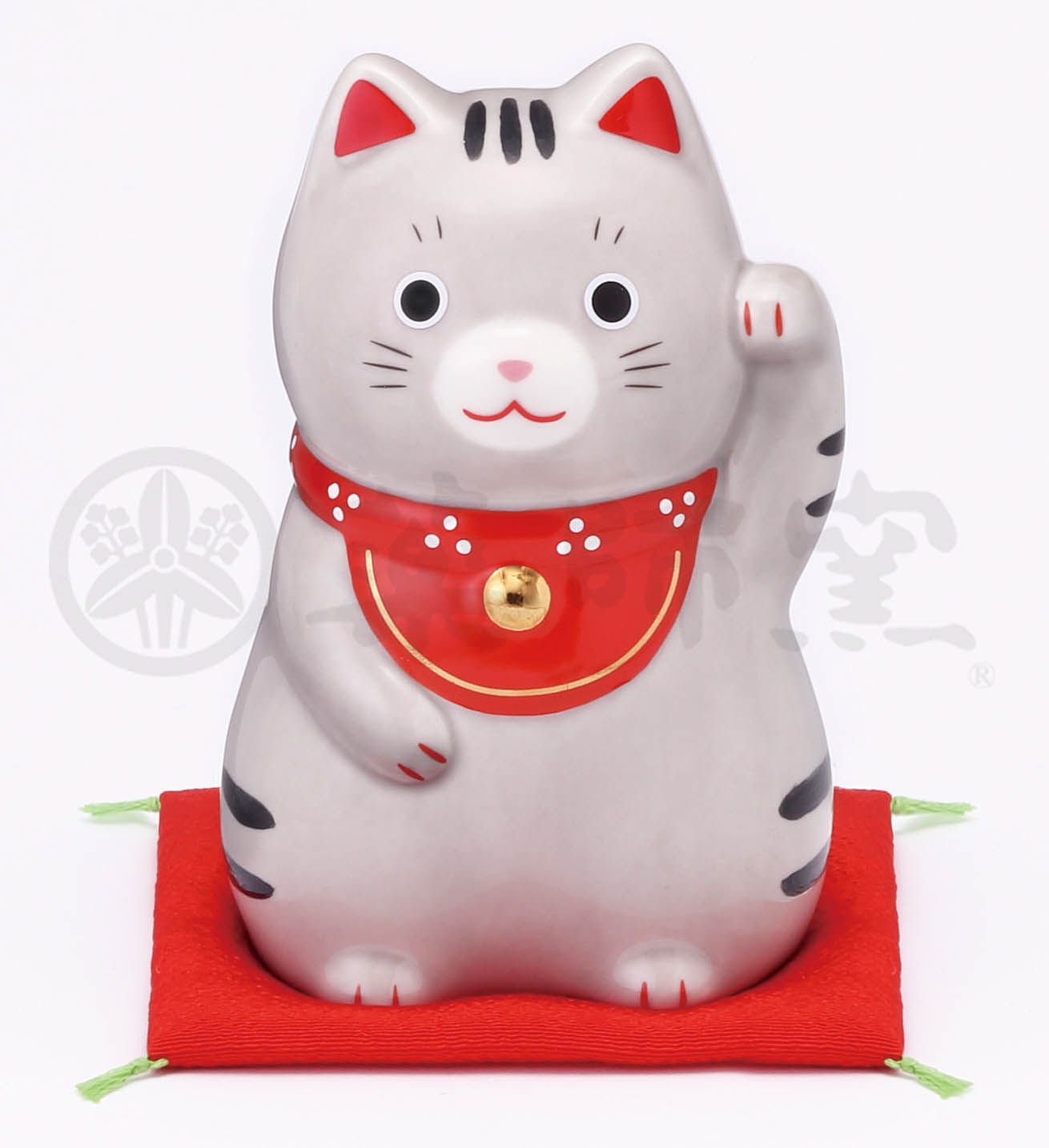 【ご紹介します！日本製！やきものの街、瀬戸市発祥のブランド！薬師窯！】福おいで招き猫(さばとら・大)