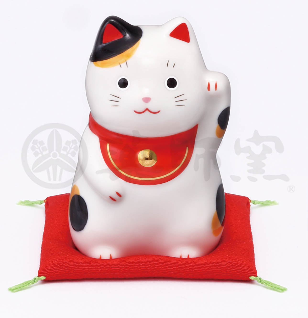 【ご紹介します！日本製！やきものの街、瀬戸市発祥のブランド！薬師窯！】福おいで招き猫(みけ・中)