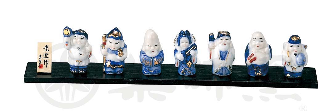 【新登場！日本製！やきものの街、瀬戸市発祥のブランド！薬師窯！】染錦七福神(特小)