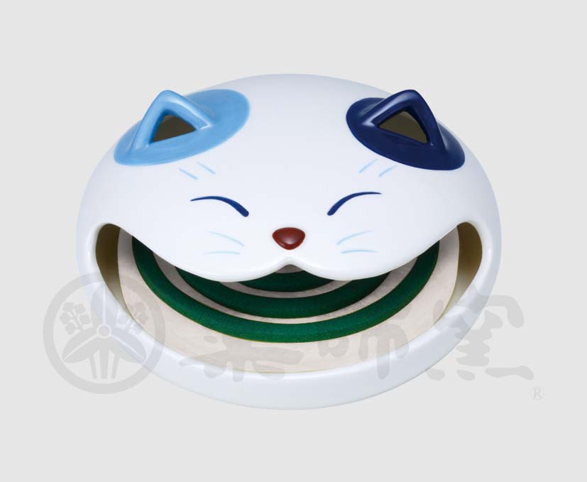 【新登場！やきものの街、瀬戸市発祥のブランド！薬師窯！】福笑い猫蚊遣器