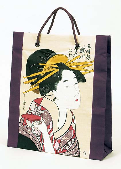 【ご紹介します！安心の日本製！海外土産好適品！京彩 ショッピングバッグ】浮世絵一人　ムラ