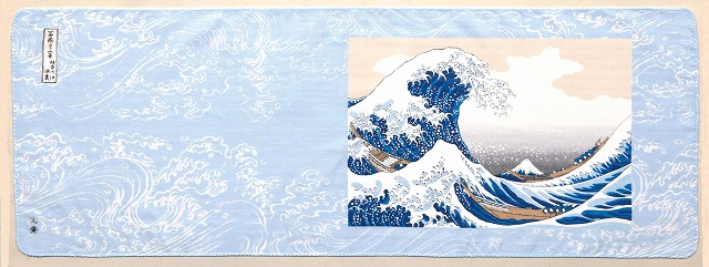 【ご紹介します！安心の日本製！北斎の浮世絵 二重ガーゼ手拭い】神奈川浪裏