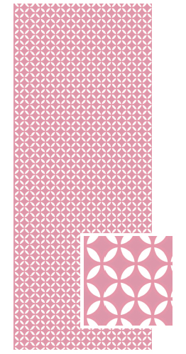 【日本製】小紋柄の和タオル フラットパイルタオル／七宝　ピンク