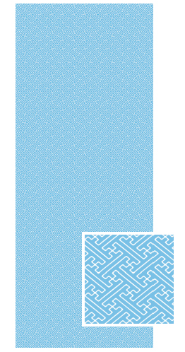 【日本製】小紋柄の和タオル フラットパイルタオル／紗綾型　ブルー