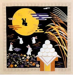 【ご紹介します！着物をまとっているような和柄が人気！彩時記 丹後ちりめん友仙ふろしき（二巾）】お月見